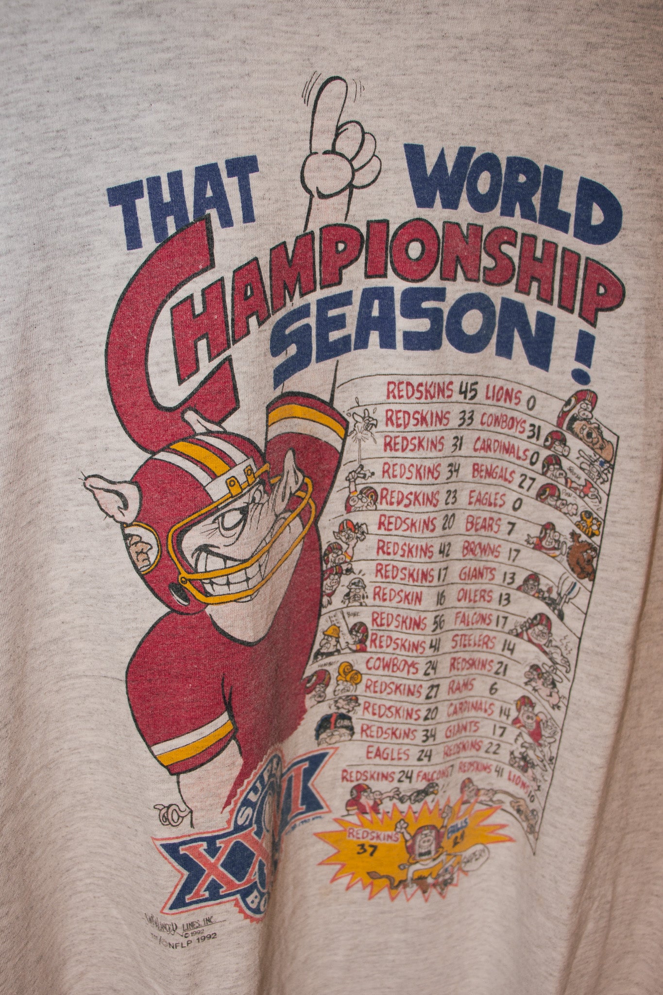 T-shirt NFL Super Bowl (1992) - Redskins de Washington