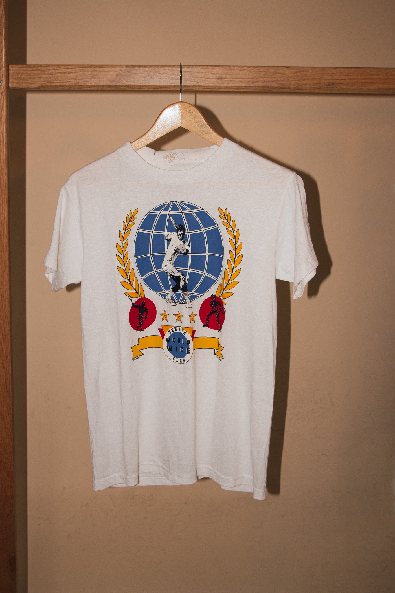 T-shirt Tennis World Wide Club 1990 Single Stitch