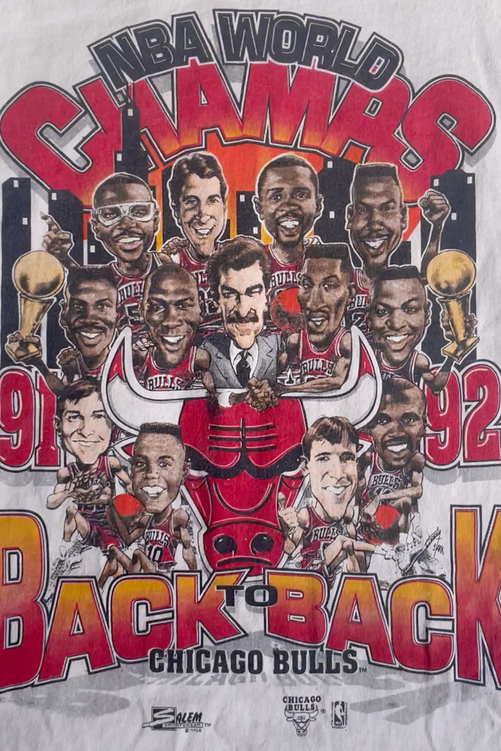 Cadre Chicago Bulls 1991-1992 - T-shirt vintage encadré